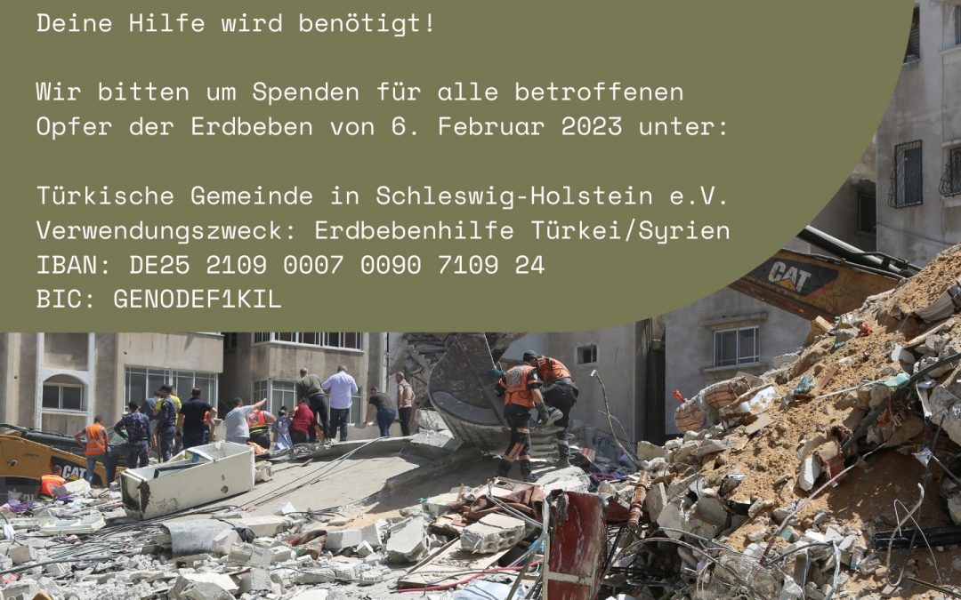 Die Türkische Gemeinde in Schleswig-Holstein e.V. eröffnet Spendenkonto für die Erdbebenopfer in der Türkei und Syrien
